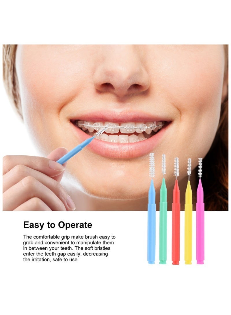 YUJA 100 Pieces Interdental Brushes, Dental Floss Toothpick, Orthodontic Braces Brush Tooth Cleaning Tool Oral Care - Image 4